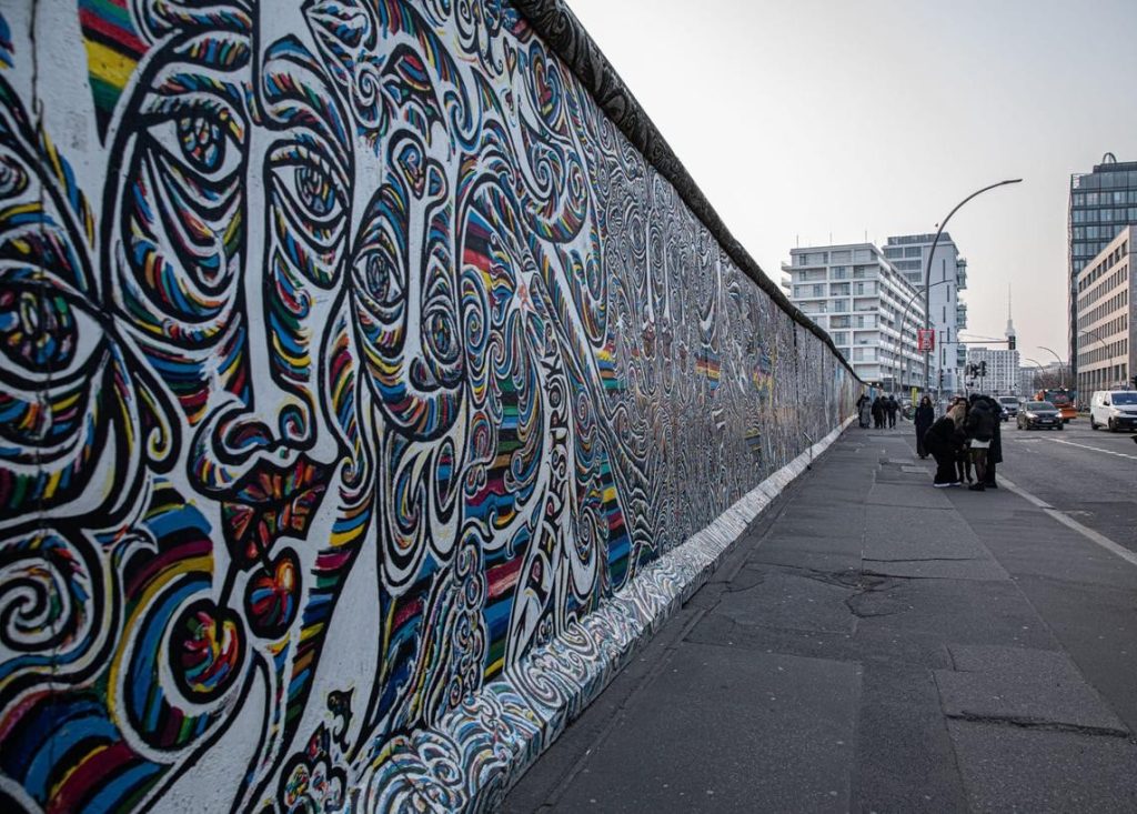 The east side gallery street art in Berlin