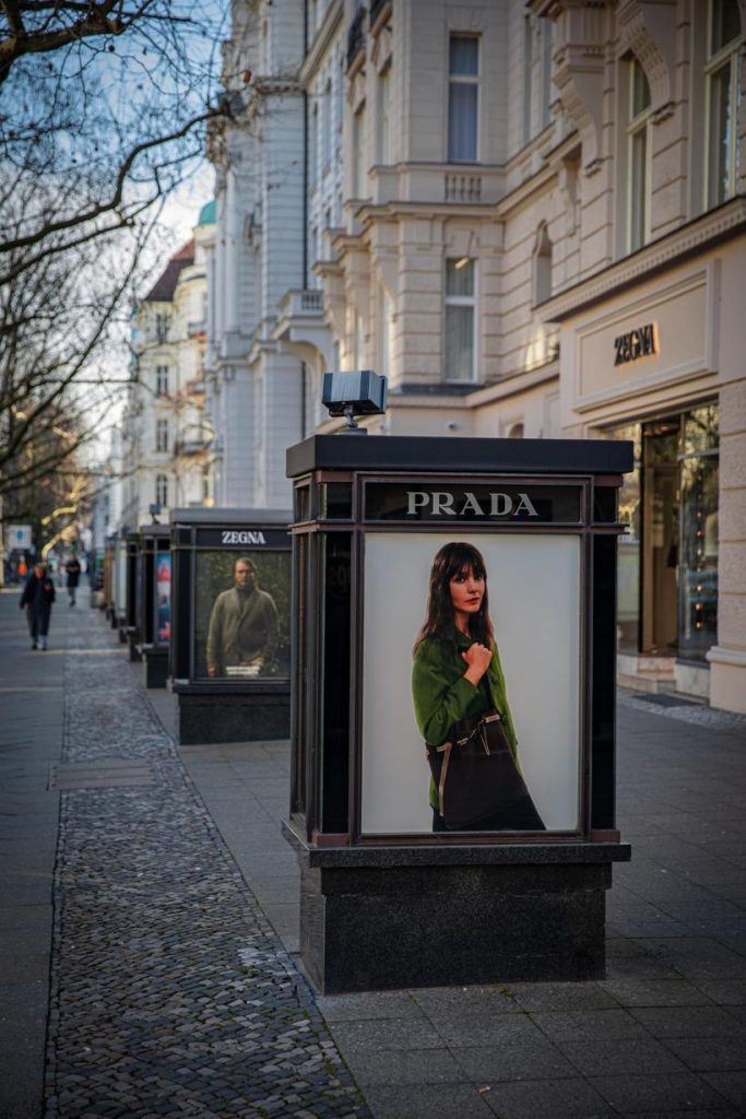 Prada ad in the prestige Kurfürstendamm shopping area