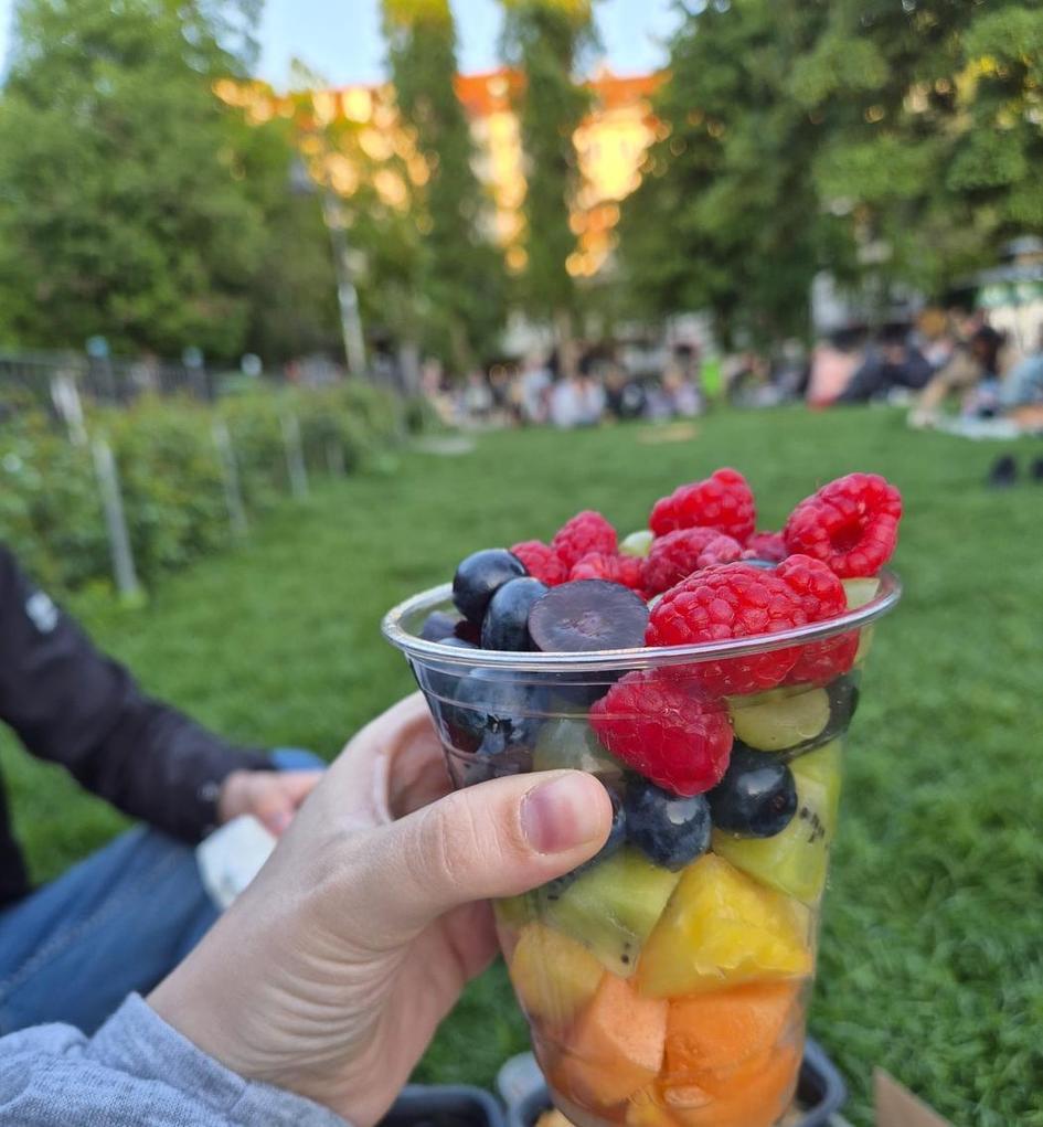 Fresh juicy sliced fruits in Berlin