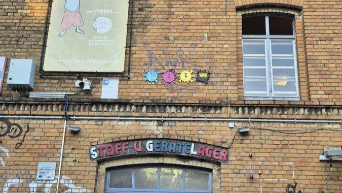 CMYK dots germs art in Berlin