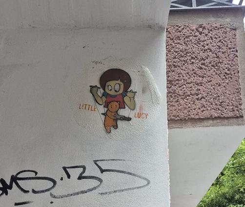 Lucy - Iconic street art figure from the house of El Bocho in Berlin